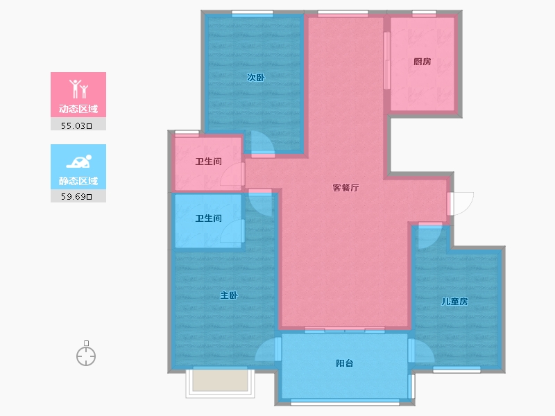 山东省-菏泽市-公园一号-114.40-户型库-动静分区