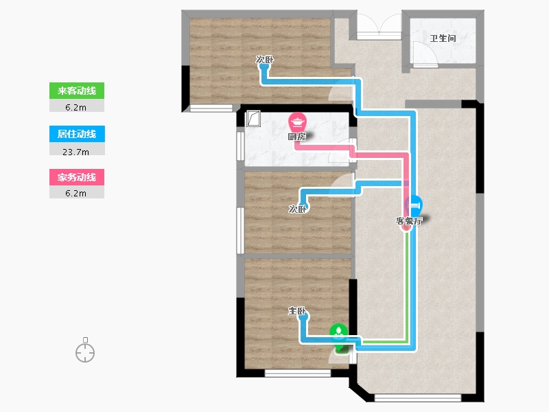 青海省-西宁市-元堡子安置房-85.86-户型库-动静线