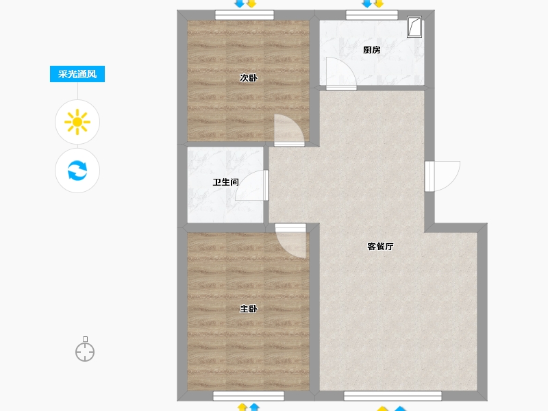 吉林省-延边朝鲜族自治州-学府馨居-60.80-户型库-采光通风