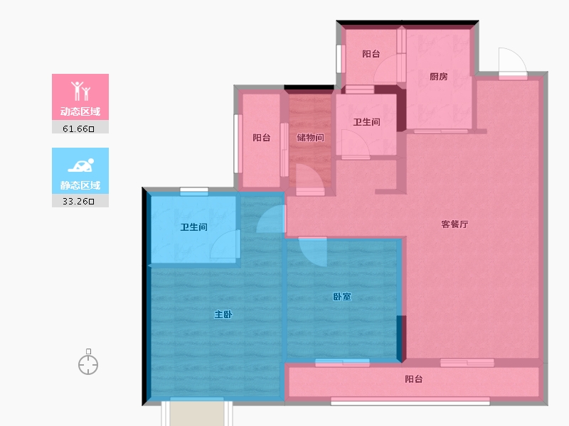 广东省-广州市-龙湖天著-84.23-户型库-动静分区