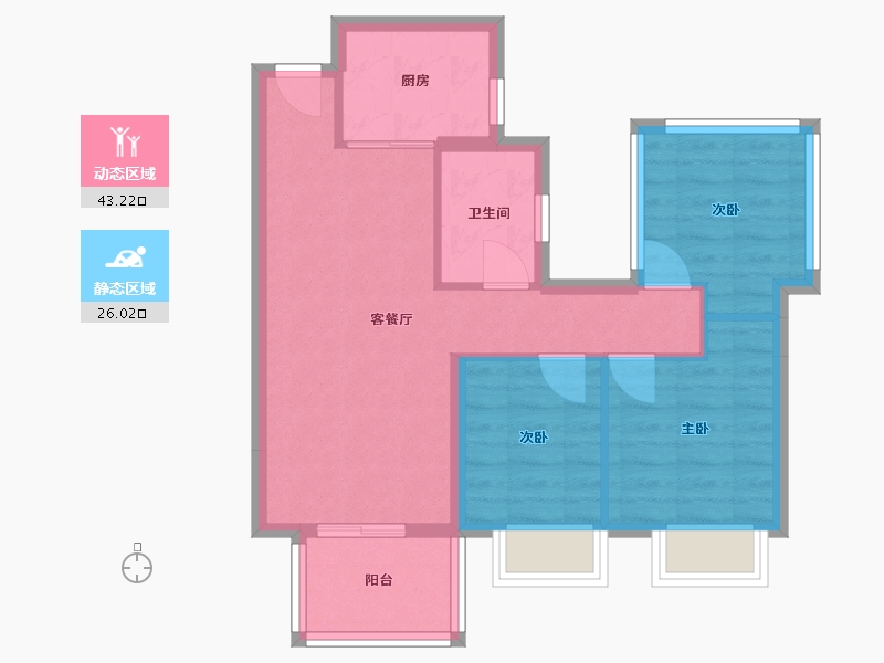 广西壮族自治区-南宁市-荣和伍壹大道-61.46-户型库-动静分区