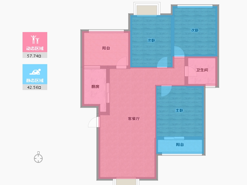 四川省-成都市-香颂湖国际社区-89.61-户型库-动静分区