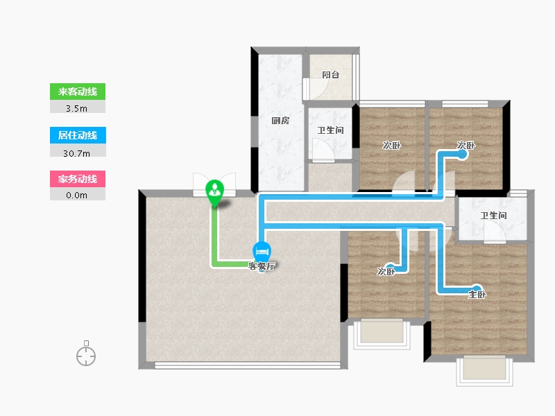 四川省-成都市-兴城人居鎏林语-99.46-户型库-动静线