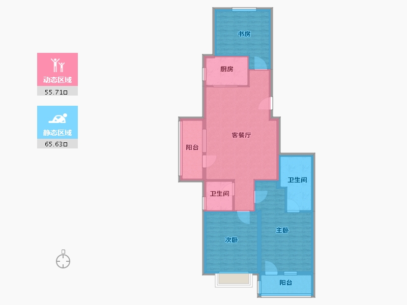 山东省-青岛市-尚嘉中心-109.60-户型库-动静分区