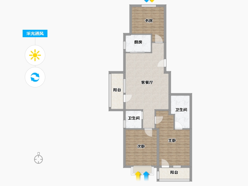 山东省-青岛市-尚嘉中心-109.60-户型库-采光通风