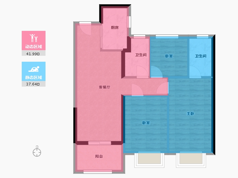 福建省-福州市-国贸江屿原-71.20-户型库-动静分区