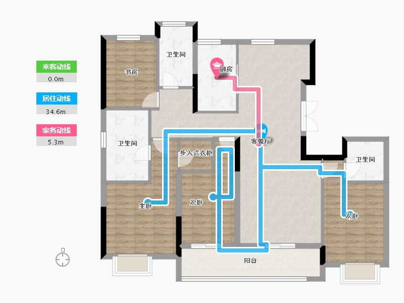 浙江省-杭州市-滨江·枫汀云邸-127.33-户型库-动静线