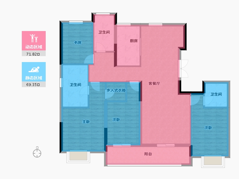 浙江省-杭州市-滨江·枫汀云邸-127.33-户型库-动静分区