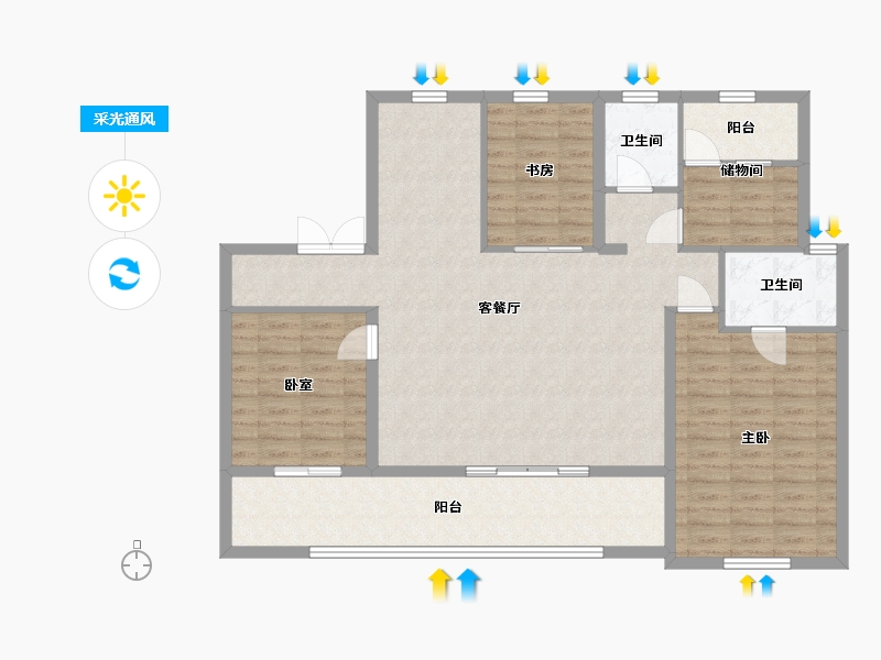 山东省-青岛市-崂山悦府-114.79-户型库-采光通风