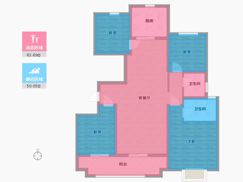 陕西省-西安市-龙记·观湖-101.08-户型库-动静分区