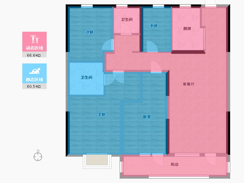 山东省-青岛市-尚嘉中心-113.63-户型库-动静分区