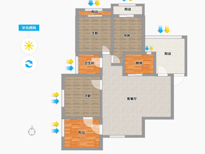 四川省-成都市-香颂湖国际社区-119.58-户型库-采光通风