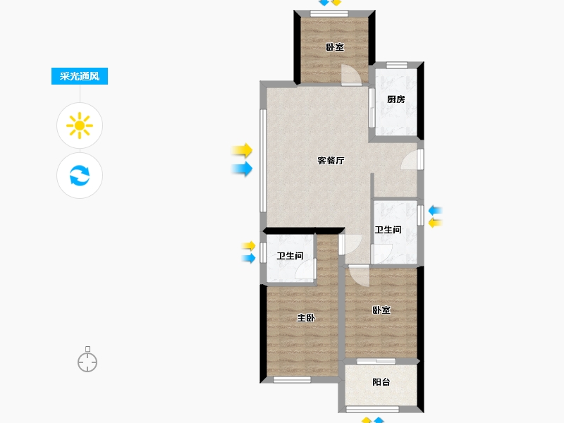 福建省-福州市-国贸江屿原-71.48-户型库-采光通风