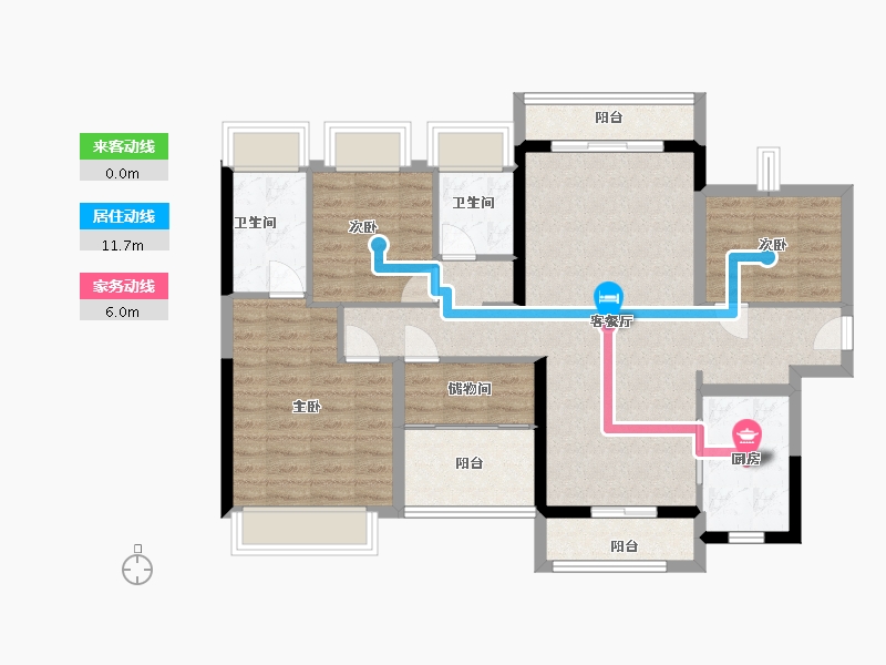 广东省-广州市-龙湖天著-96.00-户型库-动静线