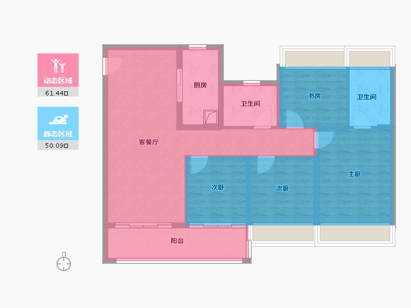 江苏省-苏州市-中交春映东吴-100.00-户型库-动静分区