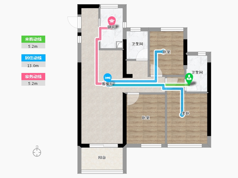 福建省-福州市-国贸江屿原-66.82-户型库-动静线