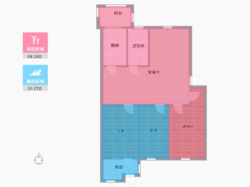 河南省-郑州市-河南省供销合作总社-家属院-94.45-户型库-动静分区