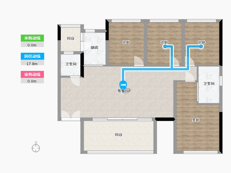 四川省-绵阳市-长虹金嶺1号-111.41-户型库-动静线