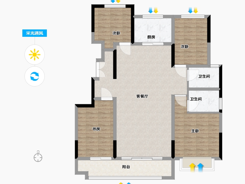 山东省-滨州市-丽景华府住宅小区-116.01-户型库-采光通风