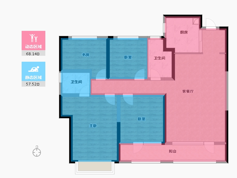 山东省-青岛市-青啤静澜山-111.04-户型库-动静分区