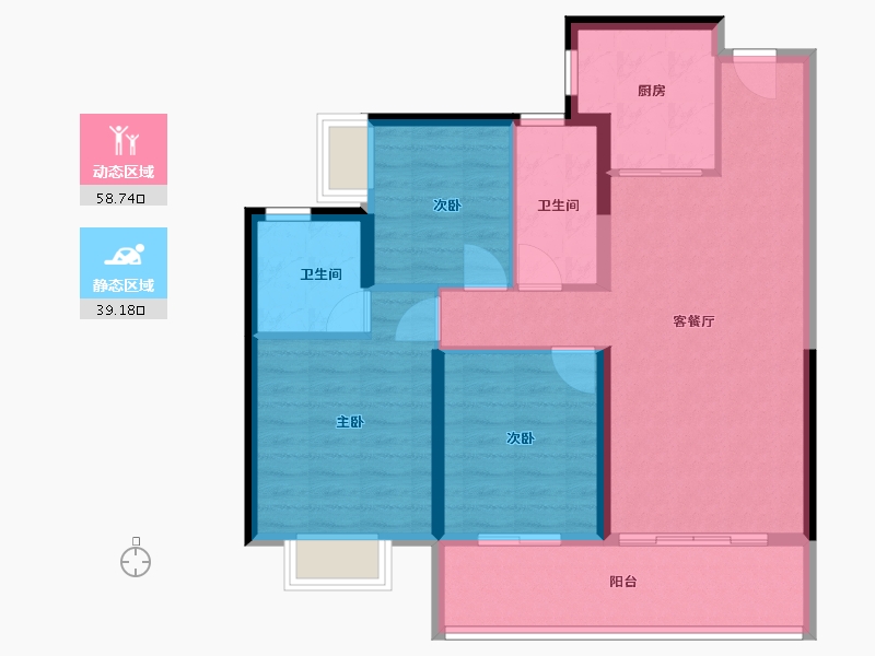 广东省-东莞市-大中阳光壹号-88.00-户型库-动静分区