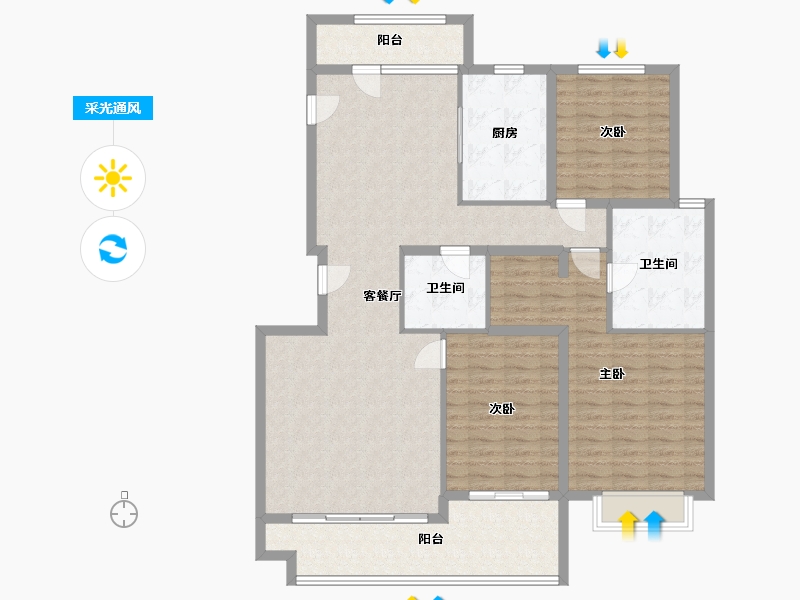 北京-北京市-京投发展·檀谷-132.67-户型库-采光通风