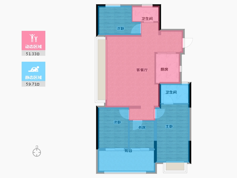 浙江省-杭州市-保利·和颂春风里-100.00-户型库-动静分区