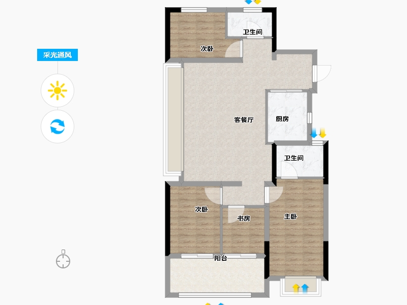 浙江省-杭州市-保利·和颂春风里-100.00-户型库-采光通风