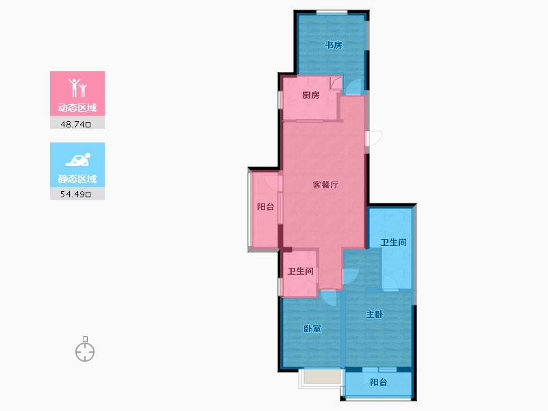 山东省-青岛市-尚嘉中心-91.39-户型库-动静分区