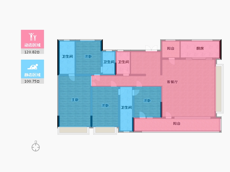 山东省-青岛市-北岸·绿茵城-200.89-户型库-动静分区