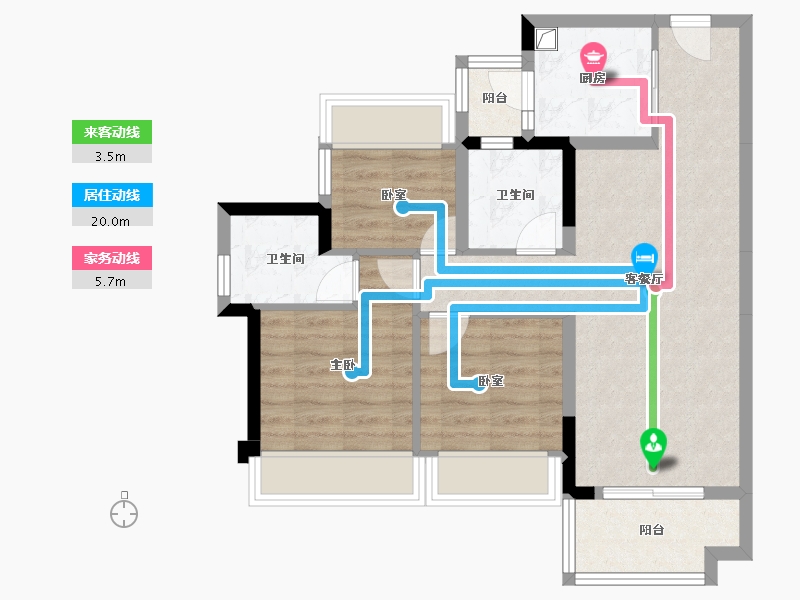 四川省-绵阳市-领地城-70.42-户型库-动静线