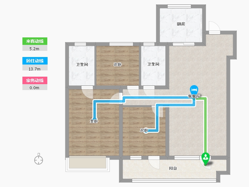 山东省-青岛市-仙居花园-94.24-户型库-动静线