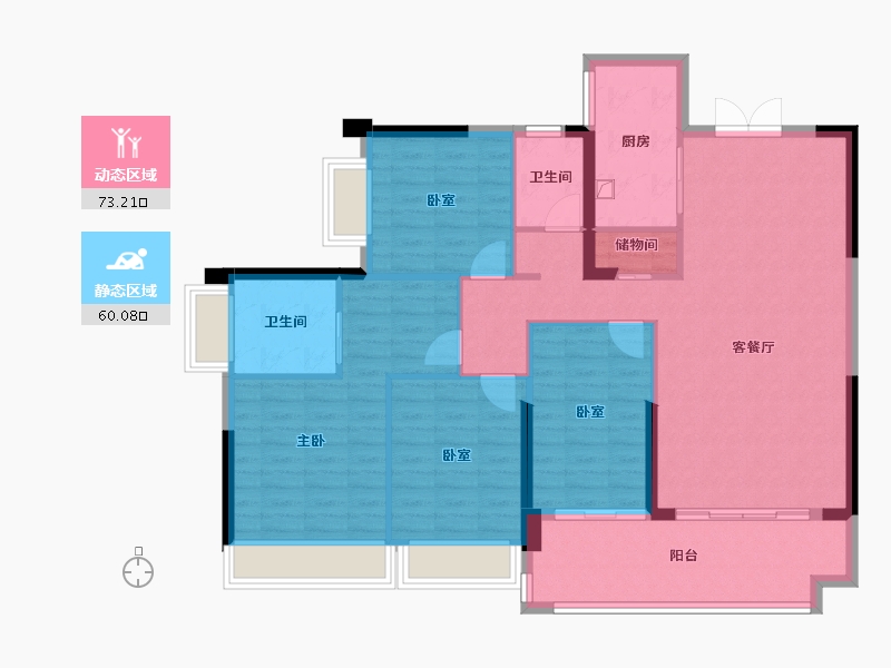 湖南省-郴州市-长信爱莲首府-121.18-户型库-动静分区