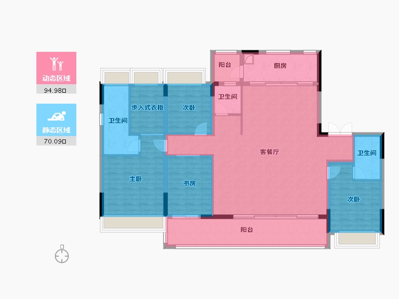 重庆-重庆市-科学城凤玺台-150.41-户型库-动静分区