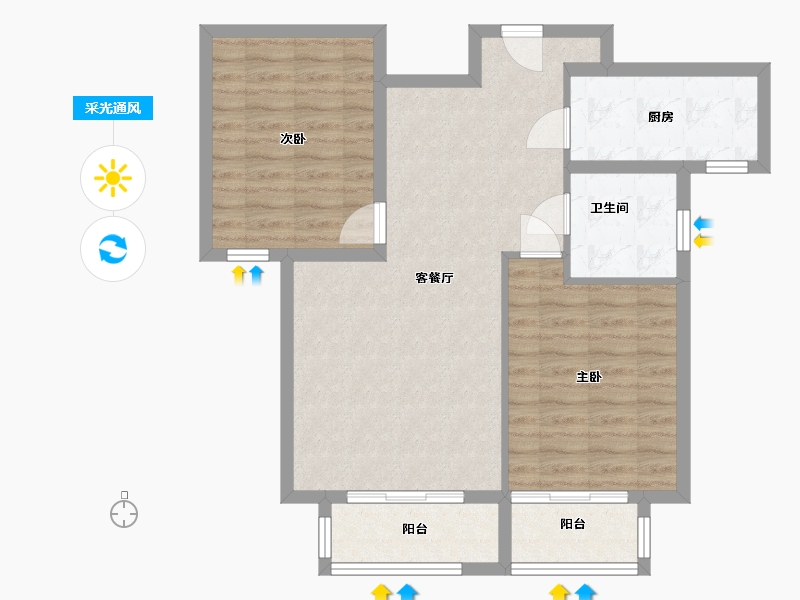 河北省-保定市-玉兰九赋-77.75-户型库-采光通风