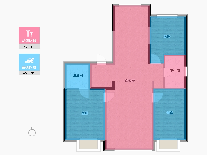 内蒙古自治区-通辽市-水墨嘉华-97.95-户型库-动静分区