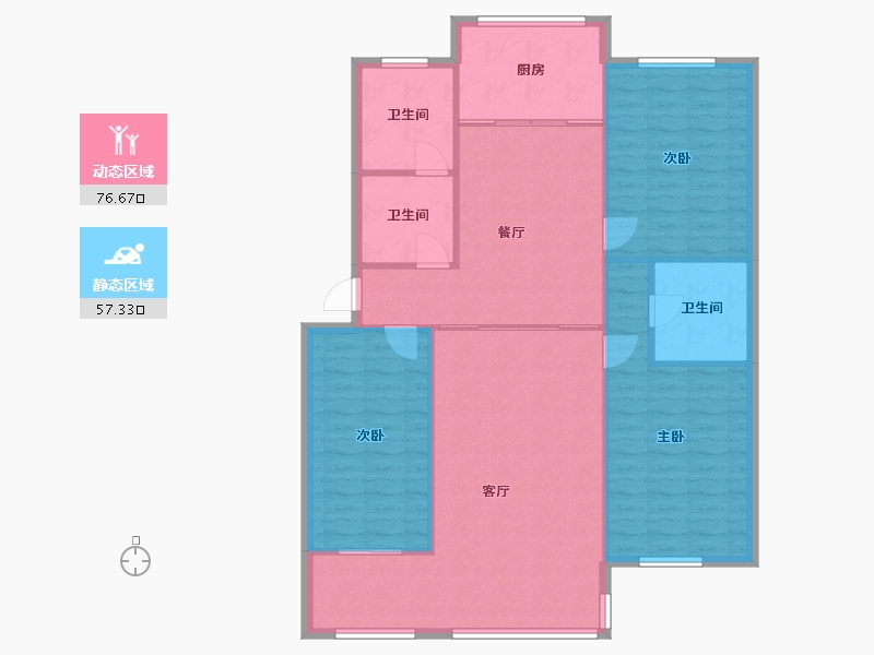 浙江省-金华市-曙光花园-135.00-户型库-动静分区