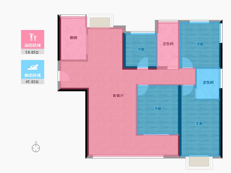 福建省-厦门市-市政国贸海屿原-94.16-户型库-动静分区