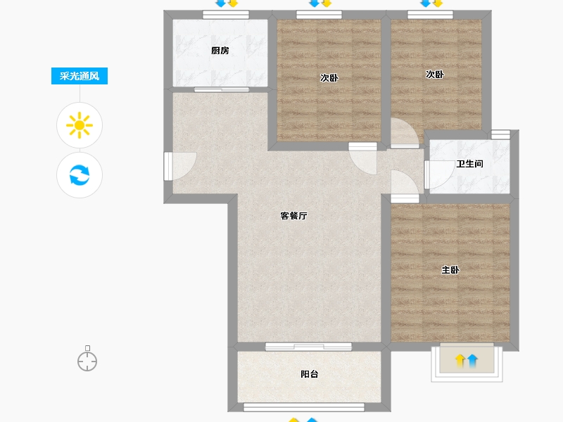 河北省-邢台市-铜锣湾尚苑小区-89.00-户型库-采光通风