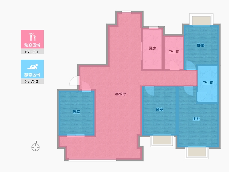 江西省-上饶市-雍景府-108.80-户型库-动静分区