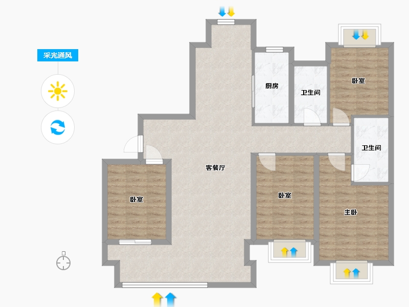 江西省-上饶市-雍景府-108.80-户型库-采光通风