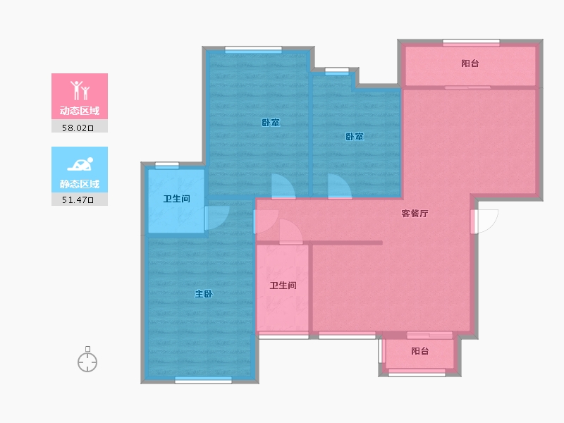 湖南省-株洲市-泰山一号-99.90-户型库-动静分区