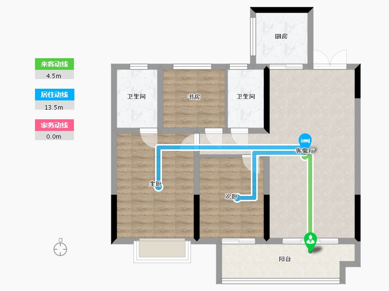 河南省-南阳市-建业大城小院-90.40-户型库-动静线