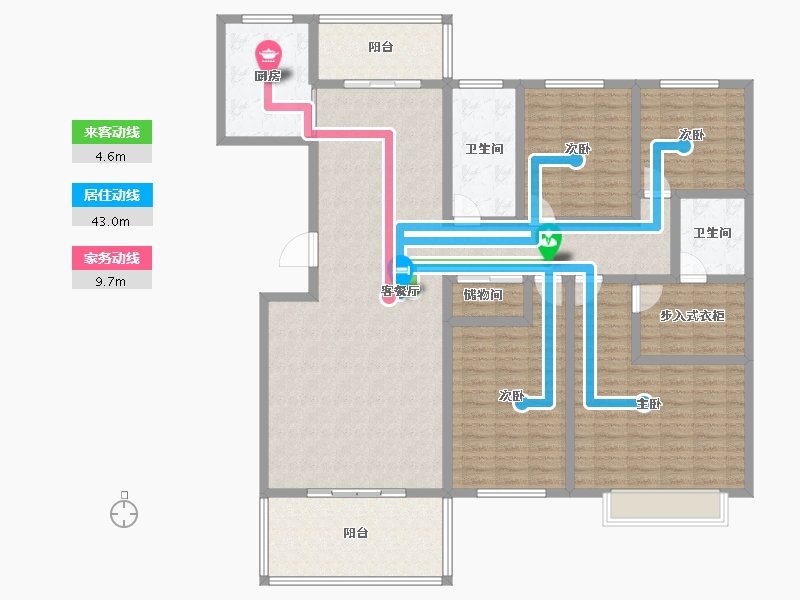 陕西省-西安市-泾干学府-168.34-户型库-动静线