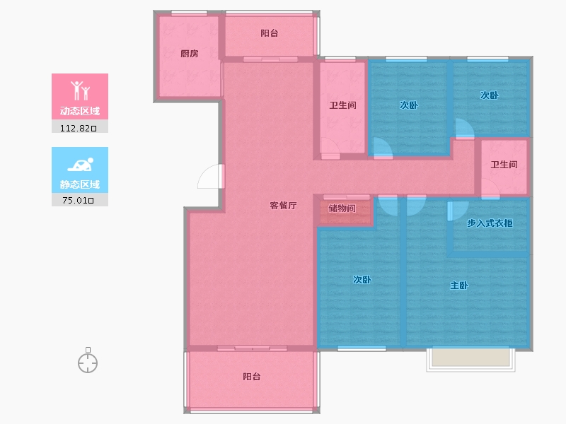 陕西省-西安市-泾干学府-168.34-户型库-动静分区