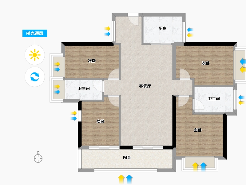 广东省-东莞市-保利招商锦上-101.99-户型库-采光通风