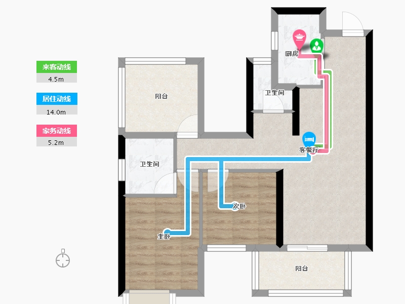 广西壮族自治区-南宁市-金地美域国际-65.30-户型库-动静线