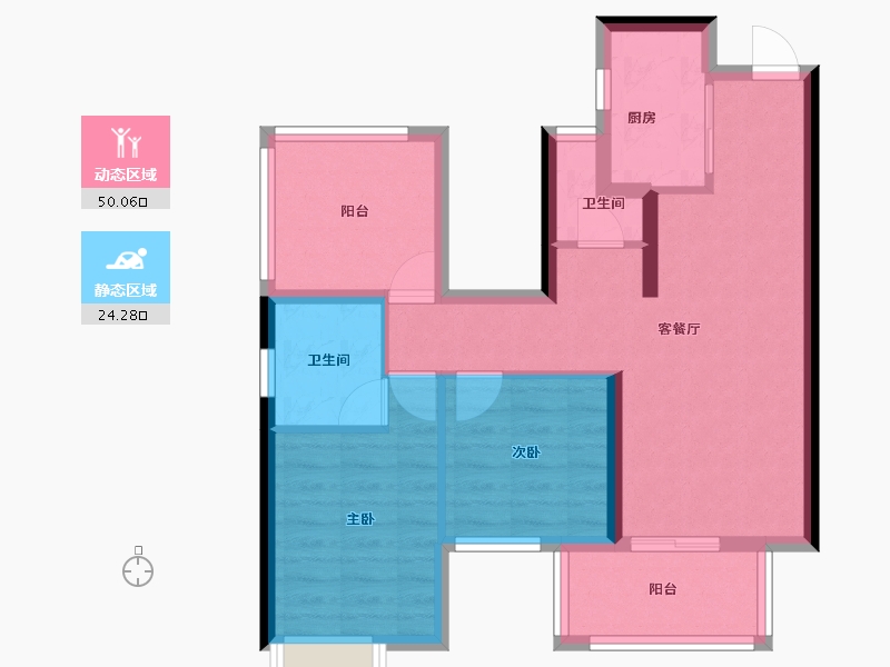 广西壮族自治区-南宁市-金地美域国际-65.30-户型库-动静分区