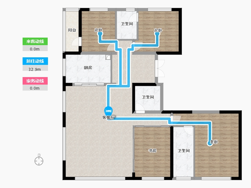 陕西省-西安市-西安保利天悦-160.00-户型库-动静线