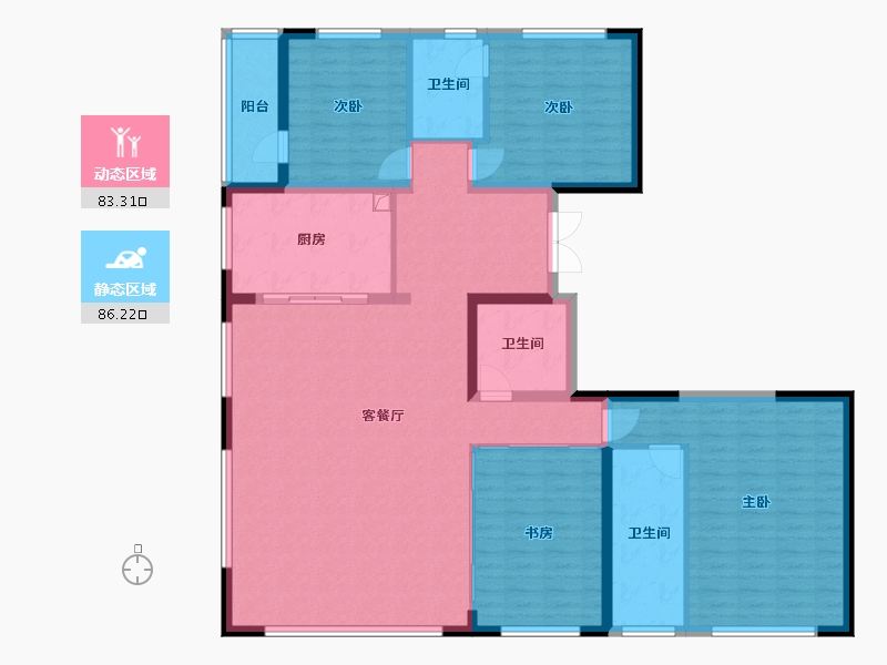 陕西省-西安市-西安保利天悦-160.00-户型库-动静分区